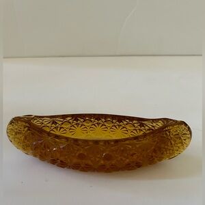 Vintage Fenton Amber Glass Canoe